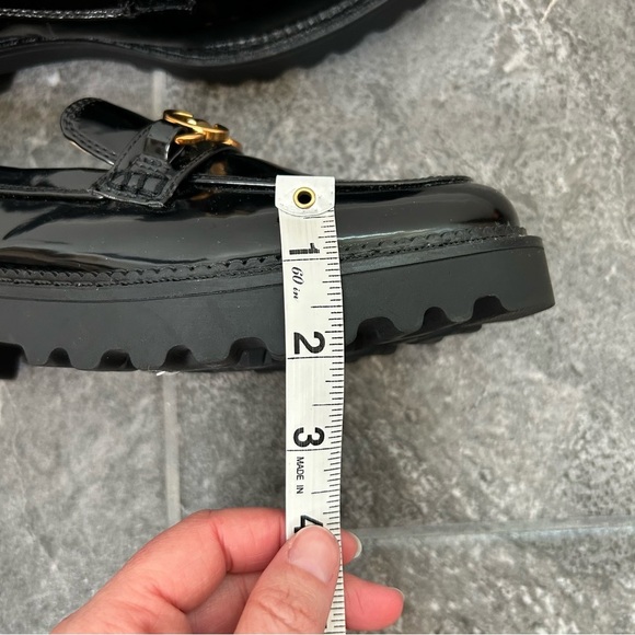 Sam Edelman Circus Black Patent Chunky Loafer Horse Bit Faux Leather Size 9.5 - Picture 14 of 15